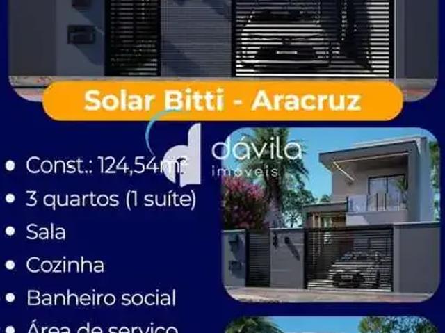 Casa / Sobrado para Venda em Aracruz/ES Residencial Solar Bitti 3 Quartos