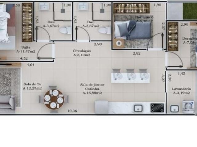 Casa / Sobrado para Venda em Cascavel/PR Brazmadeira 3 Quartos