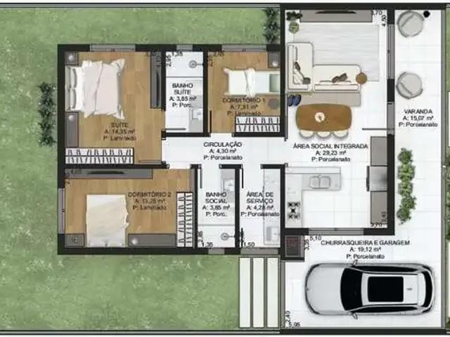 Casa / Sobrado para Venda em Caxias do Sul/RS Bela Vista 3 Quartos