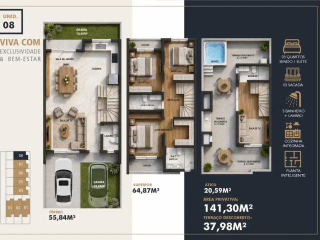 Casa / Sobrado para Venda em Curitiba/PR Água Verde 3 Quartos