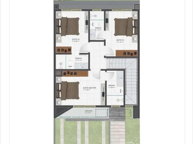 Casa / Sobrado para Venda em Curitiba/PR Santa Cândida 3 Quartos