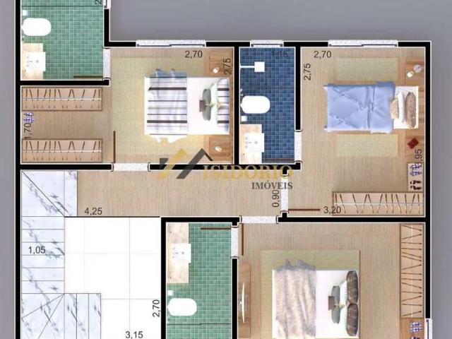 Casa / Sobrado para Venda em Curitiba/PR Tingui 3 Quartos