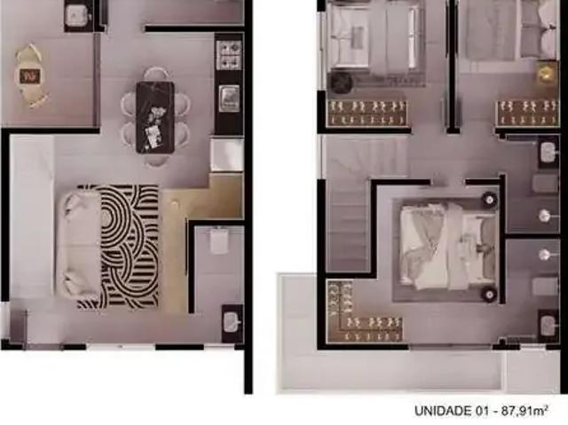 Casa / Sobrado para Venda em Joinville/SC Santa Catarina 2 Quartos