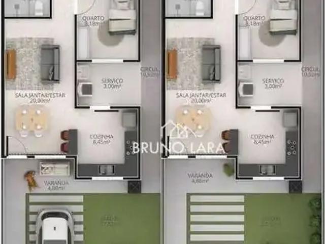 Casa / Sobrado para Venda em Juatuba/MG Cidade Satélite 3 Quartos