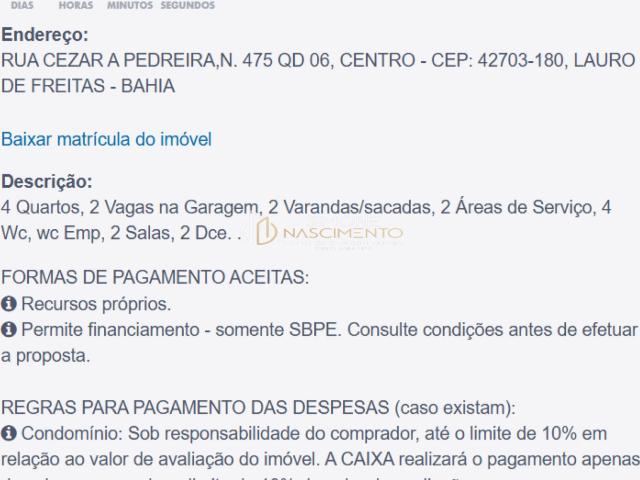 Casa / Sobrado para Venda em Lauro de Freitas/BA Centro 4 Quartos