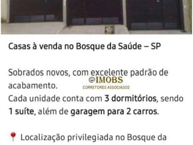 Casa / Sobrado para Venda em São Paulo/SP Bosque da Saúde 3 Quartos