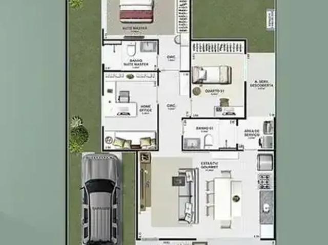 Casa / Sobrado para Venda em Senador Canedo/GO Jardins Berlim 3 Quartos