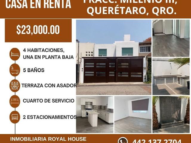 Casa Sola en Renta, Fracc. Milenio III, Querétaro, México
