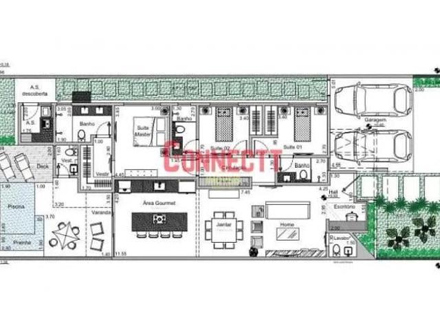 CASA TÉRREA EM CONDOMÍNIO COM 3 SUITES 4 VAGAS E PISCINAS