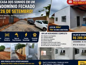 Casa 2 Quartos à Venda na 26 de Setembro Rua 1 | Lote 400m² | Condomínio Fechado | Aceita Carro