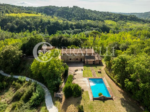 Casale in pietra con piscina e vista sulle colline toscane n. 670m² Palaia