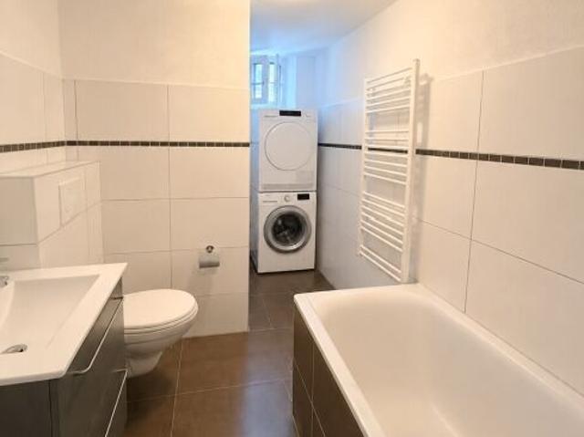 Central 3.5 room apartment on the mezzanine floor with large balcony and private washing tower