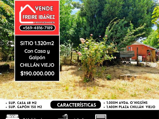 CENTRICO SITIO DE 1.320 M2 CON CASA Y GALPON