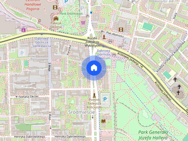Centrum, Aleja Kościuszki 900 m do uczelni WSB