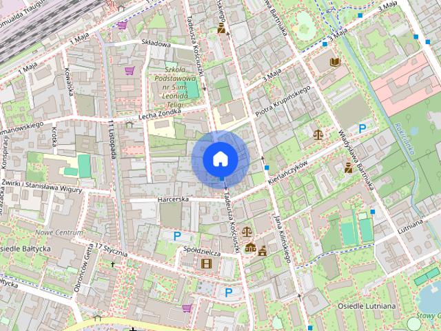 Centrum, parking, działka, klimatyzacja, meble, brak czynszu, internet