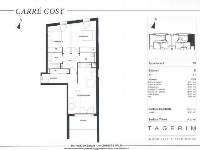 CENON / Location Appartement 3 Pièces 67 m²
