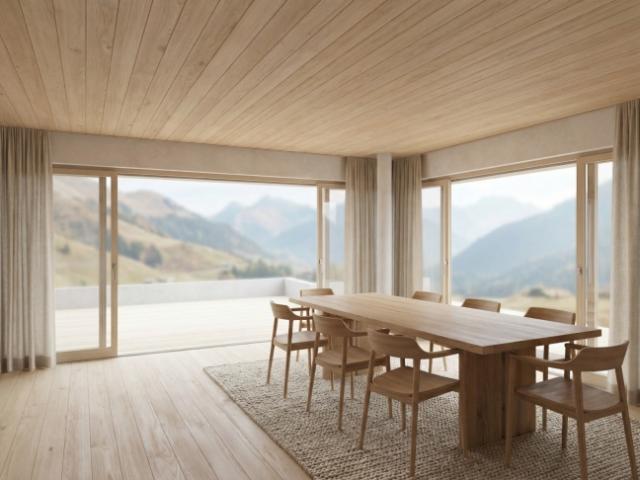 Chalet de charme, terrasse Sud 44 m² et vue alpine dégagée _ LOT 1 Un 3.5 Pièces Rare
