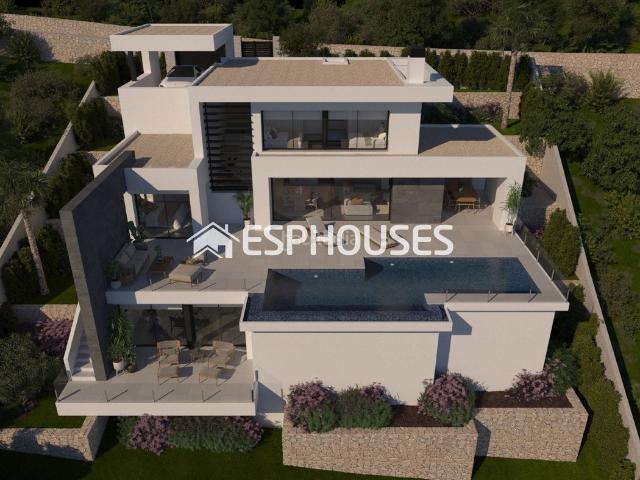Chalet en venta en Poble Nou de Benitatxell el, Cumbre del Sol. Villa de obra nueva con piscina privada y vistas al mar en Benitachell. Chalets Poble Nou de Benitatxell.
