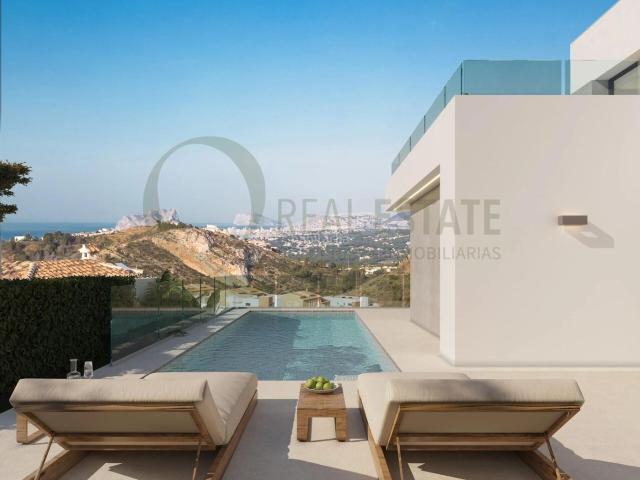 Chalet en venta en Poble Nou de Benitatxell el, Els Calistros L´Assagador. Villa Bianca elegancia contemporánea en Cumbre del Sol con piscina infinity y vistas al Mediterráneo. Chalets Poble Nou.