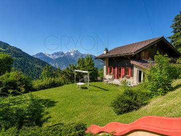 Chalet in Gryon mit separatem Studio, Blick auf die Berge