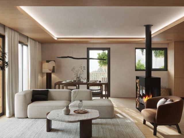 Chalet mitoyen contemporain sur plan 5,5 pièces à Euseigne Hérémence
