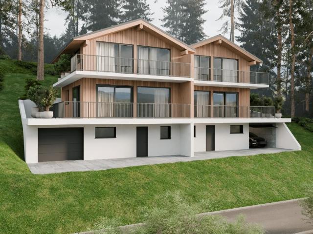 Chalet mitoyen contemporain sur plan 5,5 pièces à Euseigne Hérémence