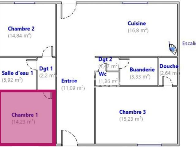 Chambre à louer de 14.23 m²