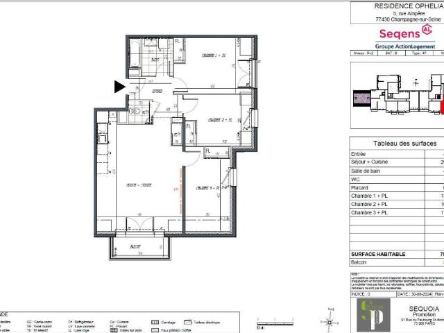 CHAMPAGNE SUR SEINE – Appartement neuf 4 pièces 78 m² avec balco