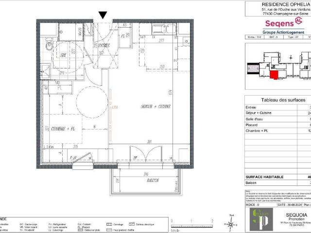 CHAMPAGNE SUR SEINE Appartement 2 pièces 46,39 m2