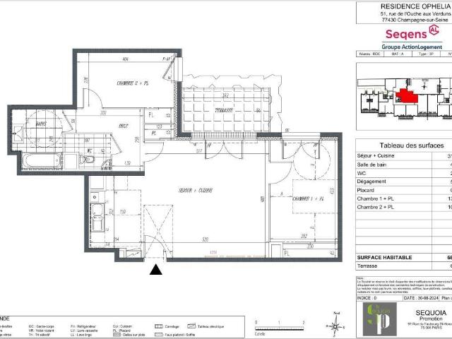 CHAMPAGNE SUR SEINE Appartement 3 pièces 68,63m2
