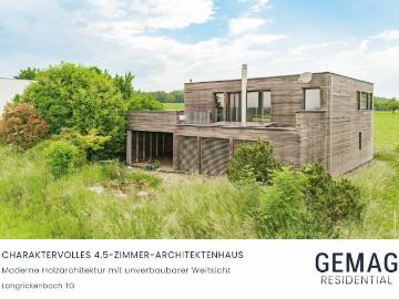 Charaktervolles 4.5 Zimmer Architektenhaus Moderne Holzarchitektur mit unverbaubarer Weitsicht