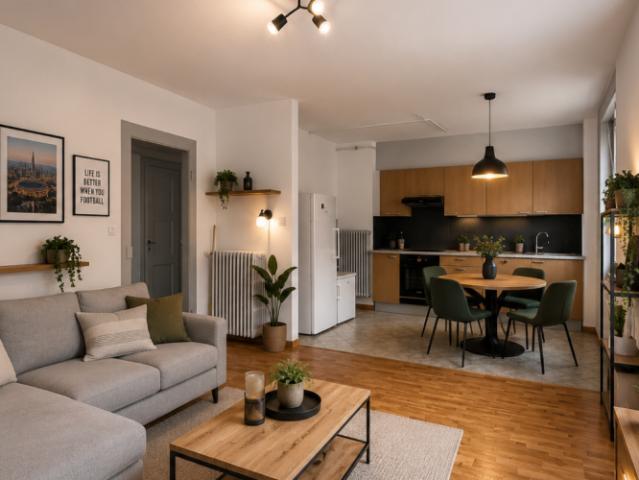Charmant appartement de 3 pièces au 1er étage avec balcon