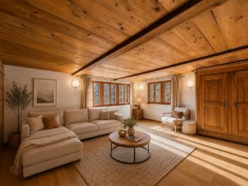 Charmante 3.5 Zimmer Wohnung im Chalet Stil in Törbel sonnige Hanglage mit Bergsicht