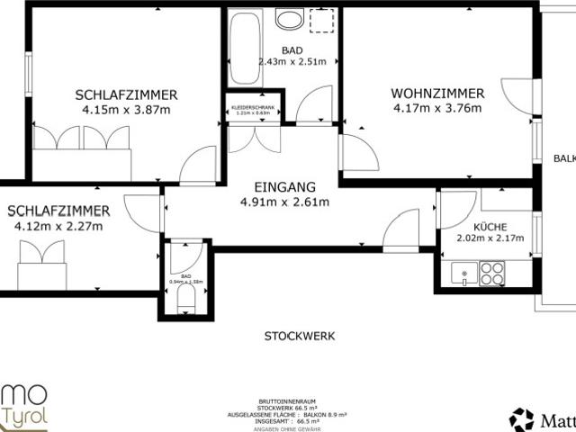 Charmante 3 Zimmer Wohnung mit Südbalkon in Grinzens