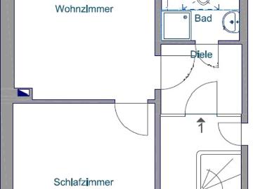 Charmante 1 Zimmer Wohnung mit Wohnküche