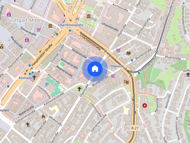 Charmante 2 Zimmer Wohnung mit Balkon in Stuttgart Mitte