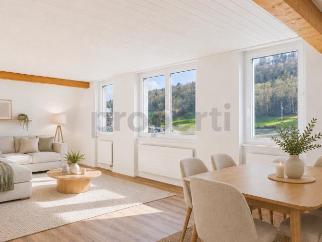 Charmante 4 Zimmer Maisonette Wohnung mit Dachgeschoss Charme in Feuerthalen