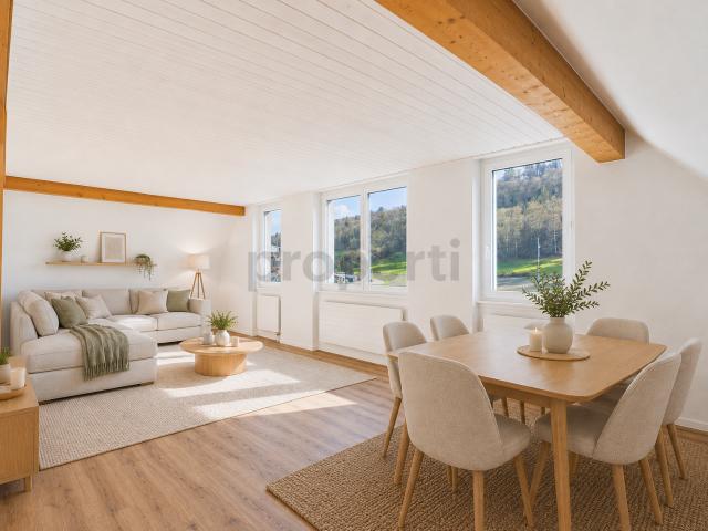 Charmante 4 Zimmer Maisonette Wohnung mit Dachgeschoss Charme in Feuerthalen