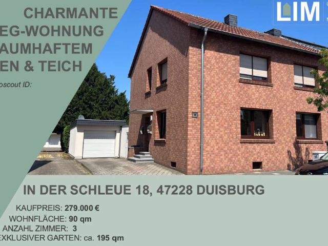 Charmante Erdgeschosswohnung mit traumhaftem Garten und Teich