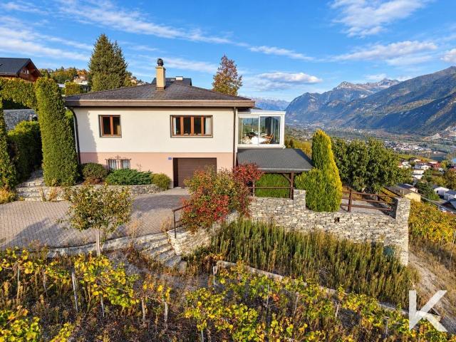 Charmante Villa mit Panoramablick in Grimisuat