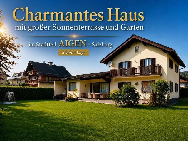 Charmantes Haus in Salzburg | Stadtteil AIGEN | 235 m² | Garten | Sonnenterrasse | Garage | Sauna | Parkplatz | provisionsfrei