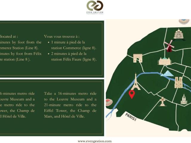 Charming 1BR Duplex with AC and Pets Allowed in the 15th Arrondissement