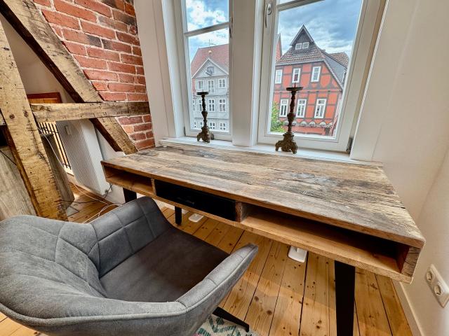 Charming top floor flat with historic beams, stylish furnishings and far reaching views over Celle's old town