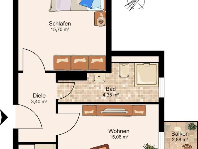 Charming furnished flat in a well maintained 9 unit building in Aachen Haaren, Aachen Amsterdam Apartments for Rent