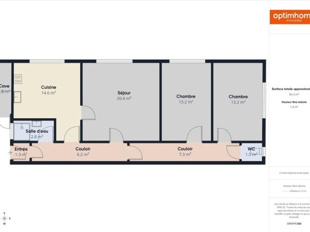 CHASSE SUR RHONE – APPARTEMENT T3 DE 80 M2– 10 MIN GARE TER