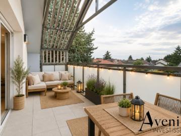 CHASSIEU T4 MEUBLÉ 102m2 CLIMATISÉ TERRASSE GARAGE Chassieu