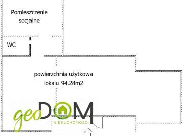 Lokal użytkowy 94,28 m2 z witrynami i przedsionkiem