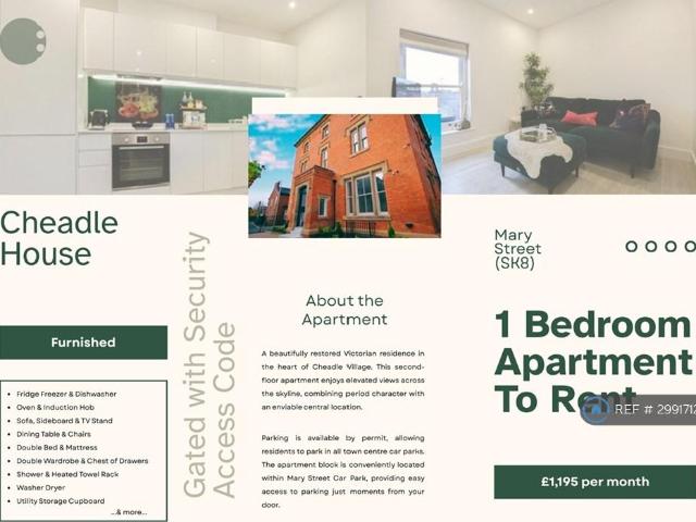 Cheadle House, Cheadle, SK8 1 bed flat to rent £1,195 pcm £276 pw