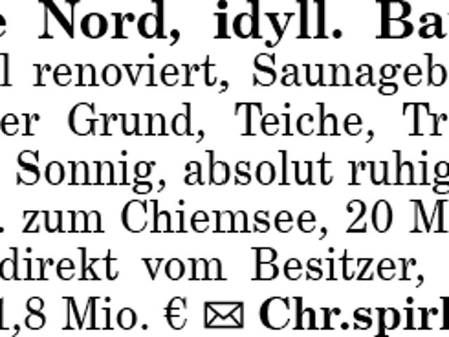 Chiemsee Nord, idyll. Bauernhaus 280 m², voll renoviert