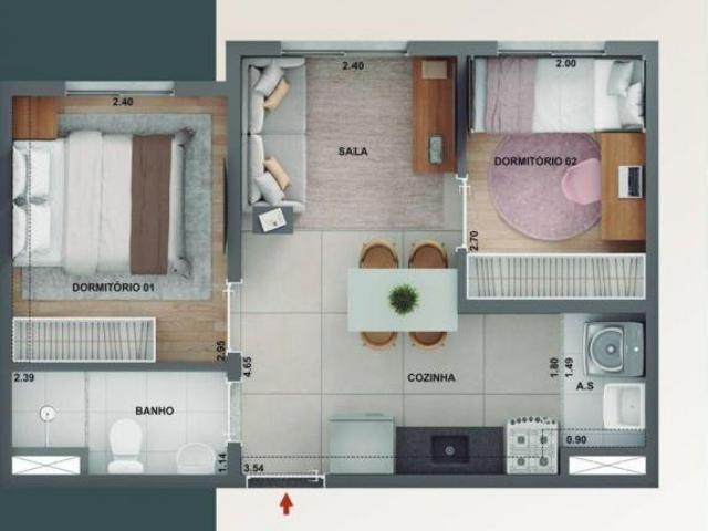 Cidade Lapa Pompéia | Construtora Cury | Construção | 34 metros | 02 dormitórios | sem varanda e vag